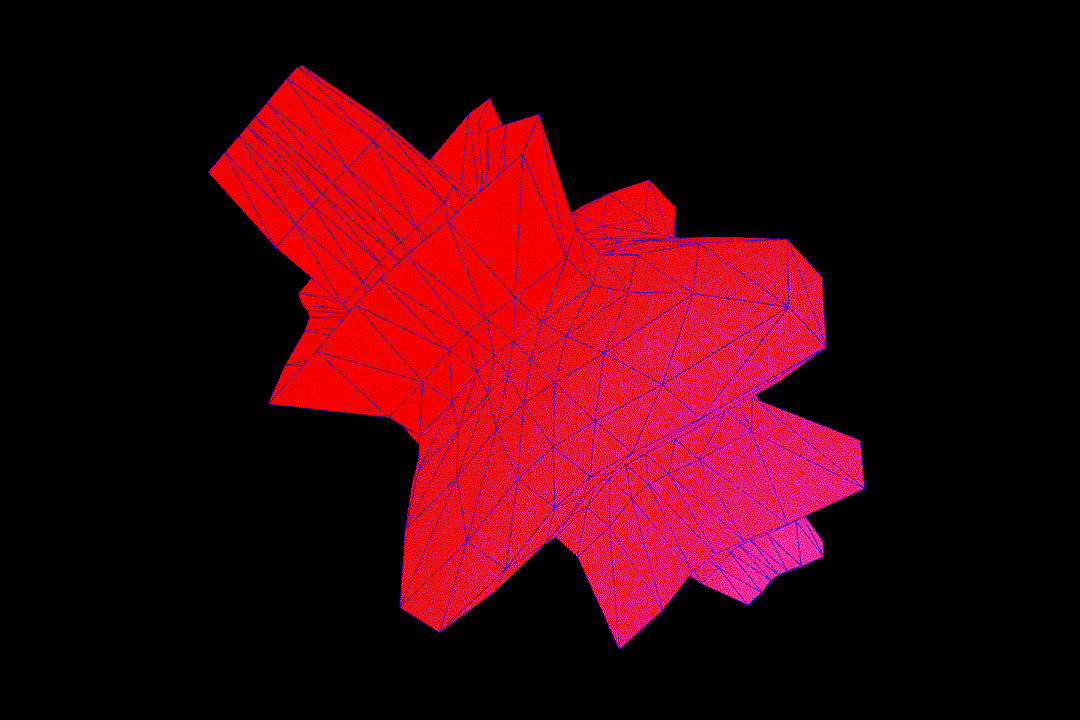 Animated loop of a supershape morphing through forms