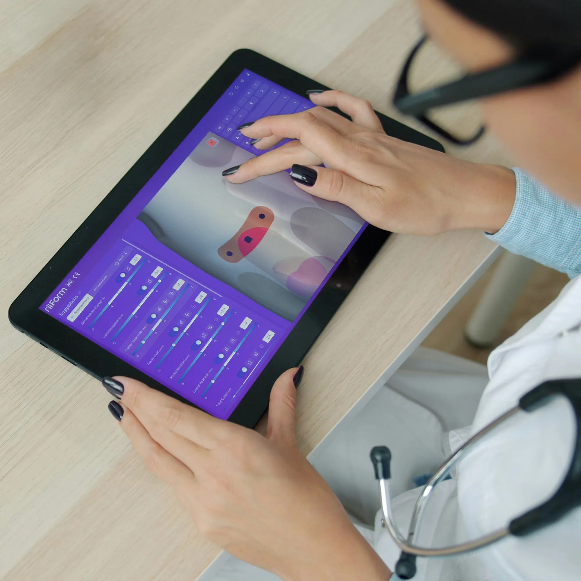 A clinician using riiForm on a tablet